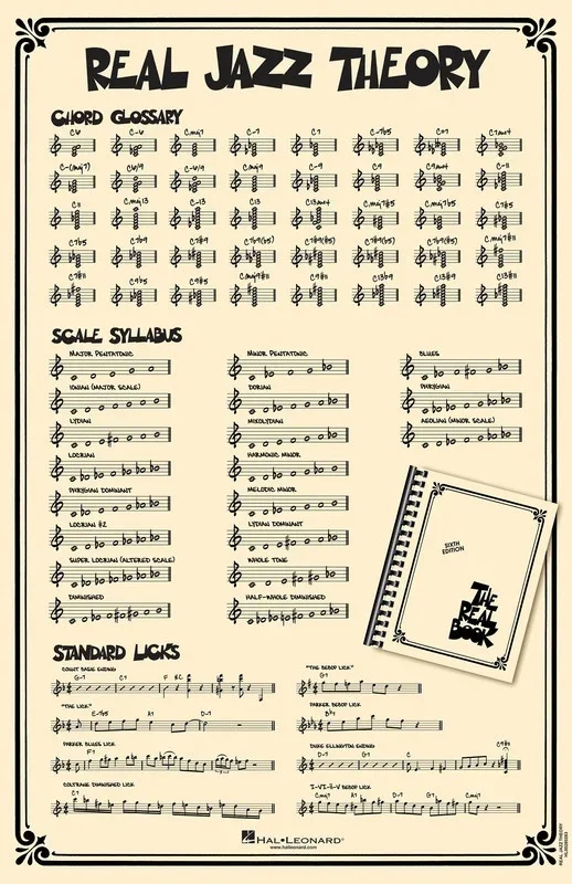 Real Jazz Theory Poster 22 x 34 Inch Inch
