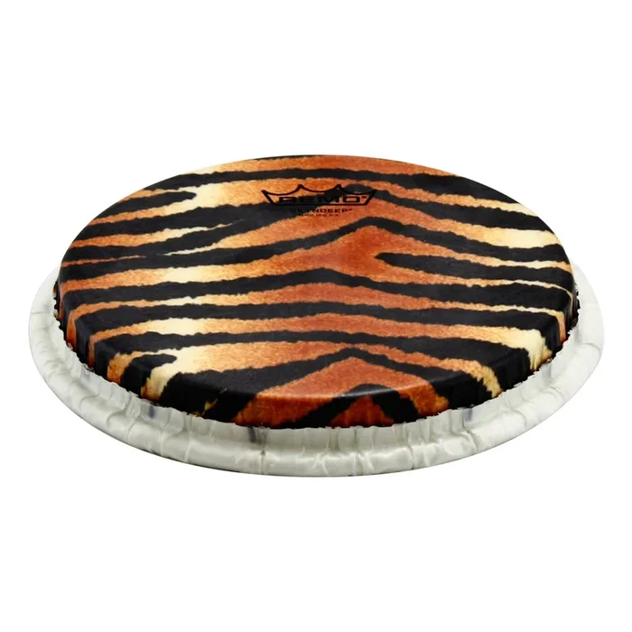 Remo Tucked Skyndeep Bongo Drumhead – Tiger Stripe Graphic 8.50″