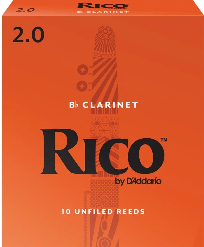Rico Bb Clarinet Reeds, Strength 2.0, 10-pack