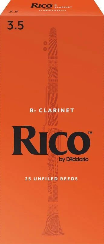 Rico Bb Clarinet Reeds, Strength 3.5, 25-pack