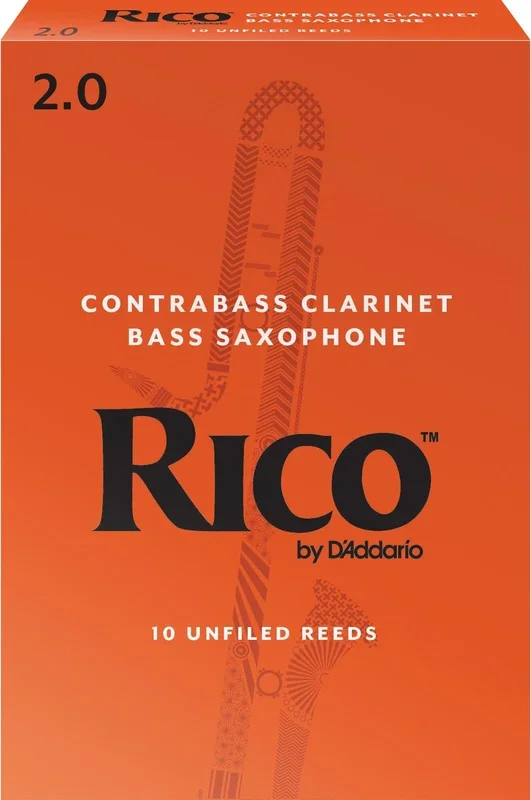 Rico Contrabass Clarinet Reeds, Strength 2.0, 10-pack