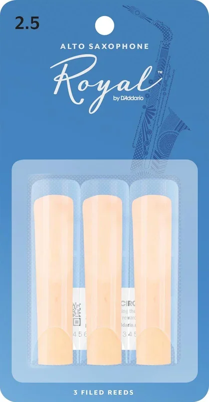 Rico Royal Alto Sax Reeds, Strength 2.5, 3-pack