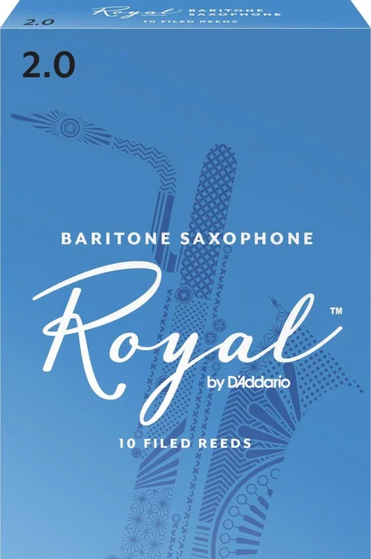 Rico Royal Baritone Sax Reeds, Strength 2.0, 10-pack