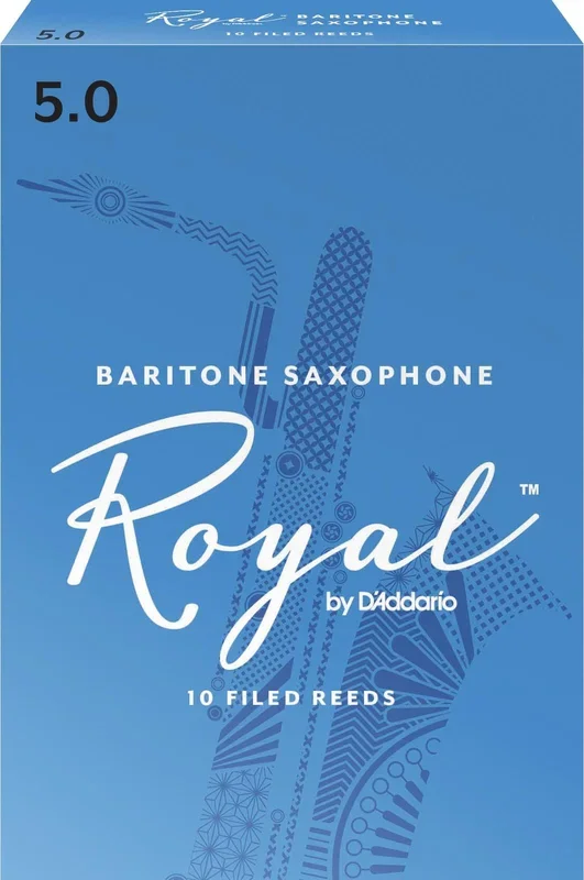 Rico Royal Baritone Sax Reeds, Strength 5.0, 10-pack