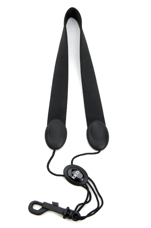 Rico Saxophone Strap, Tenor/Baritone, Black Nylon, Snap Hook