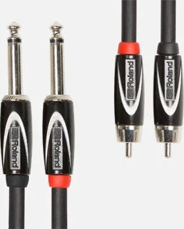 ROLAND RCC-5-2R28 5ft Interconnect Cable – 2RCA to 2TS, Professional Quality, Black Series