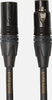 ROLAND RMC-G15 Gold Series 15ft Microphone Cable with Neutrik XLR Connectors – Balanced Audio Transmission