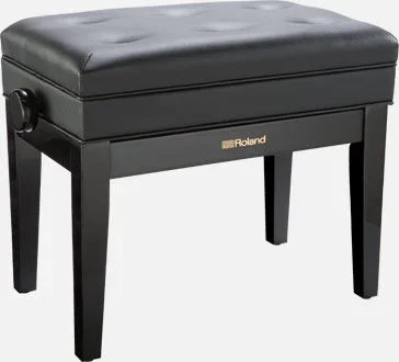ROLAND RPB-400 Adjustable Piano Bench – White, Solid Wood, Cushioned Top, Storage Compartment, Height Adjustable