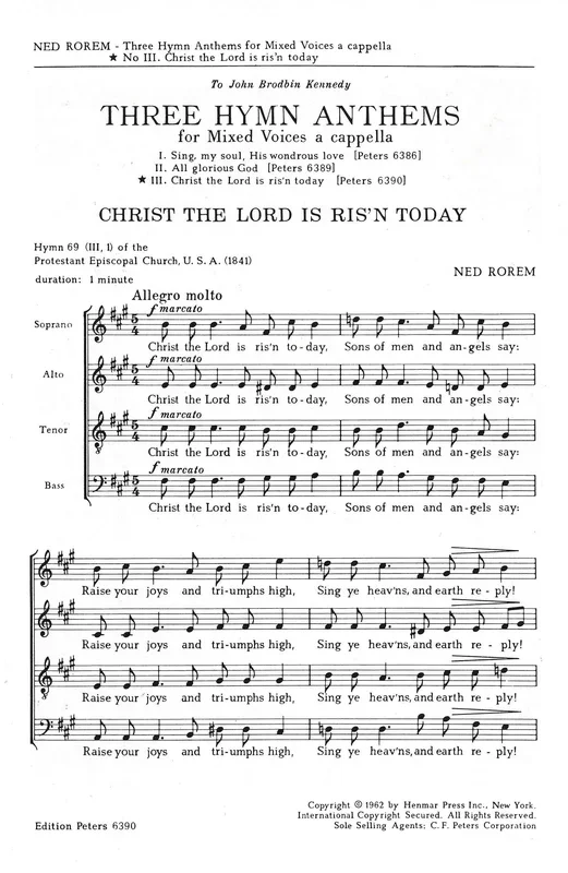 Rorem: Christ the Lord is Ris’n Today
