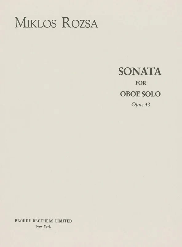 Rózsa: Sonata for Solo Oboe, Op. 43