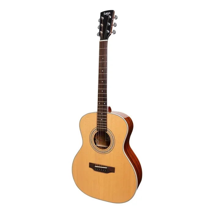 Saga ‘850 Series’ Solid Spruce Top Acoustic-Electric Small-Body Guitar (Natural Gloss)