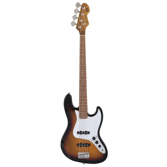 Sceptre DeSoto Std Double Cutaway Bass, 3 Tone Sunburst, Black Walnut Board