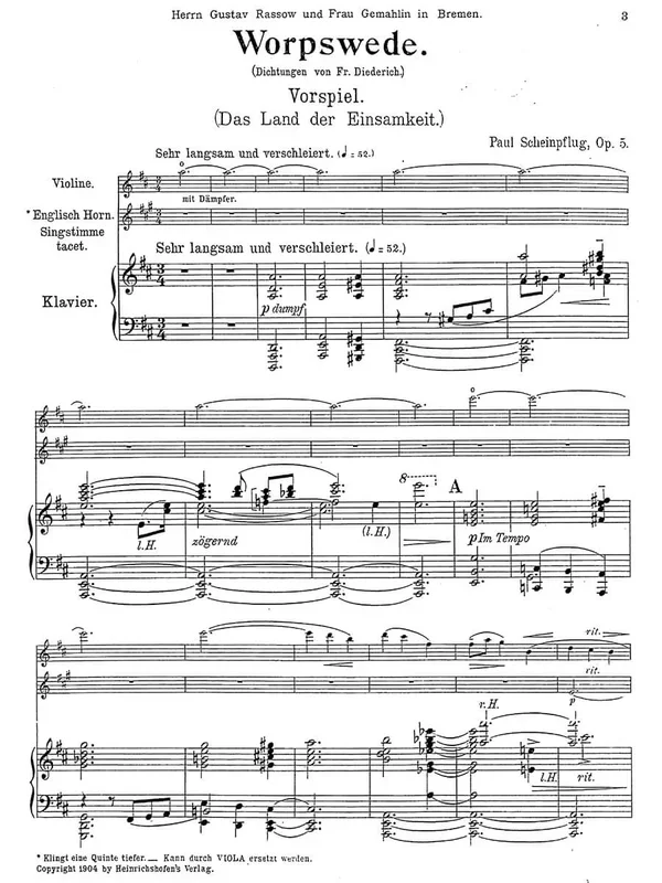 Scheinpflug: Worpswede, Op. 5