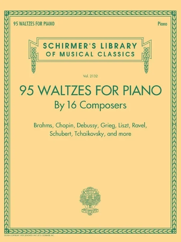Schirmer – 95 Waltzes For Piano By 16 Composers