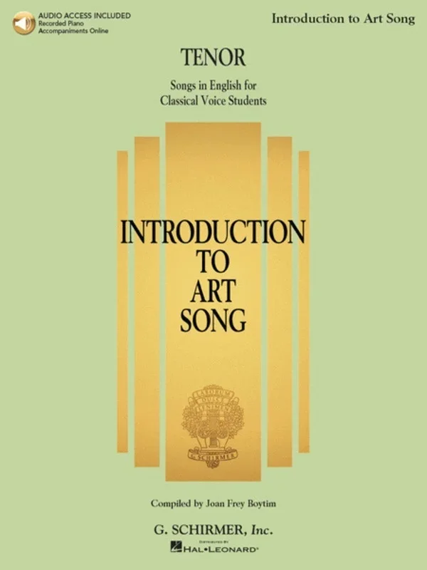 Schirmer – Introduction To Art Song Tenor Book/Online Audio