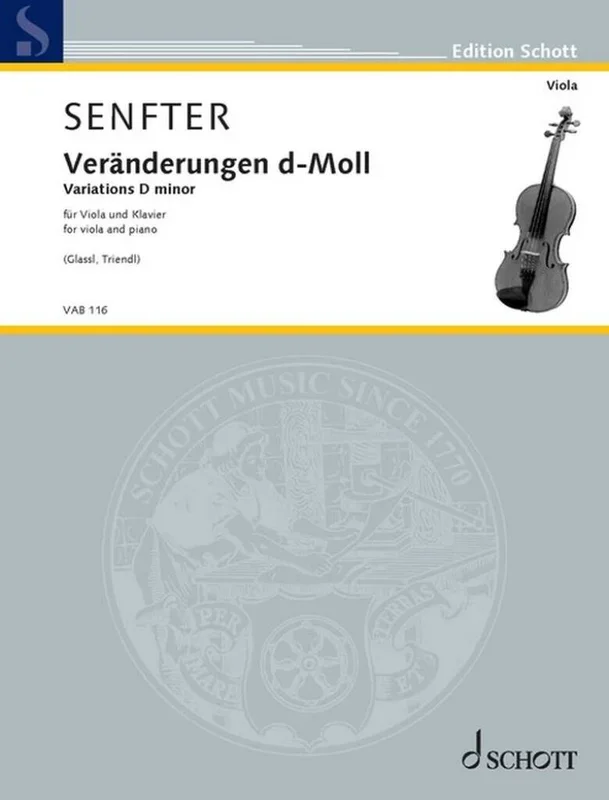 Senfter: Variations in D Minor, Op. 94 (Version for Viola & Piano)