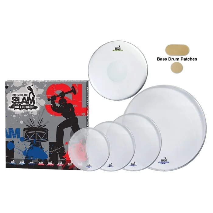 Slam Single Ply Clear Drum Head Pack 10″T/12″T/14″T/14″S/22″BD