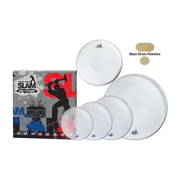 Slam Single Ply Clear Medium Weight Drum Head Pack (10″T/12″T/16″T/14″S/22″BD)