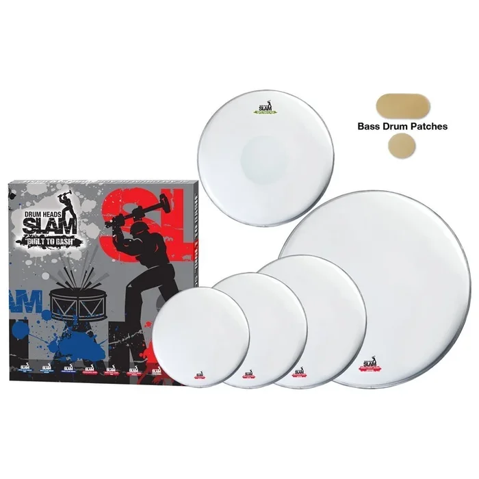 Slam Single Ply Coated Medium Weight Drum Head Pack 10″T/12″T/14″T/14″S/20″BD