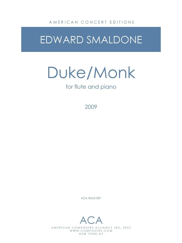 Smaldone: Duke / Monk (Version for Flute & Piano)