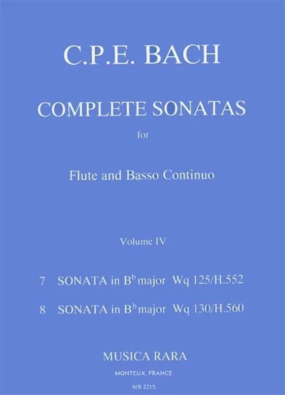 Sonatas Comp Book 4 Wq 125 B Flat Wq 130 B Flat (Softcover Book)