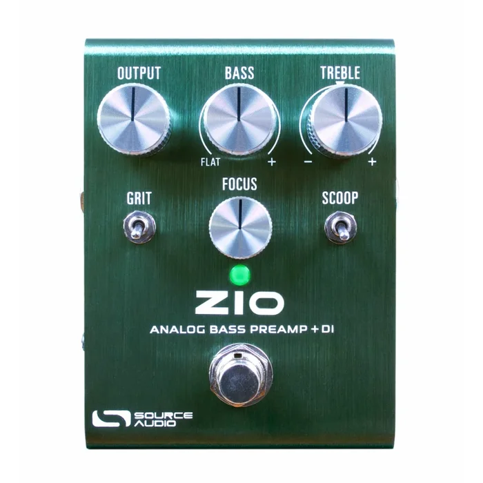 Source Audio ZIO Analog Bass Preamp + DI with 3 Outputs, Tone Controls, Grit and Scoop Toggles, Headphone Jack, Compact Design