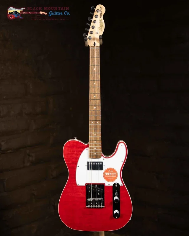 Squier Affinity Series Telecaster Electric Guitar – Crimson Red Transparent (New)