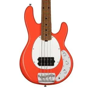 Sterling StingRay Short Scale RAYSS4 Electric Bass Guitar – Fiesta Red with Rosewood Fingerboard