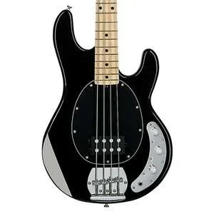 Sterling SUB Series StingRay RAY4 Electric Bass Guitar – Black with Maple Fingerboard