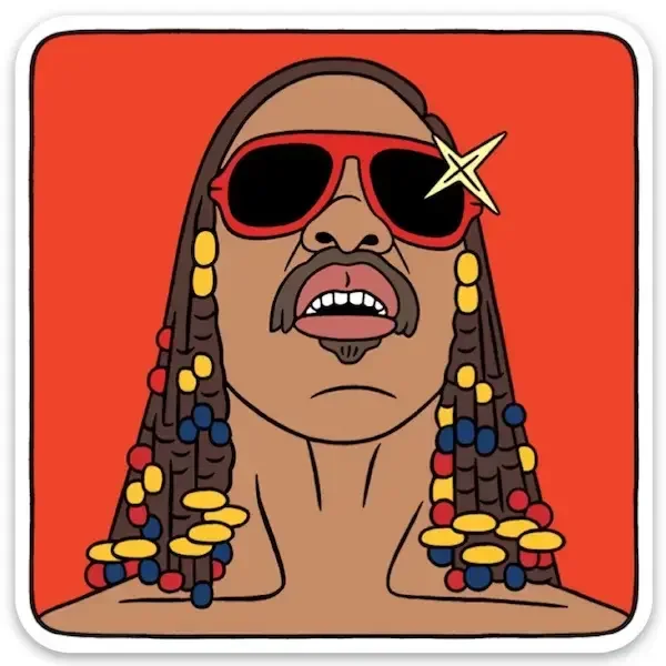 Stevie Wonder Die Cut Sticker