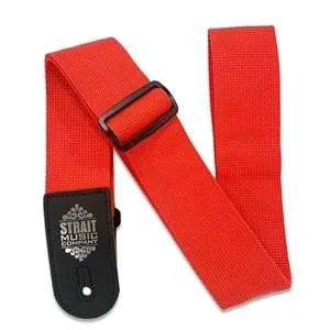 Strait Music Company Poly Guitar Strap – Red