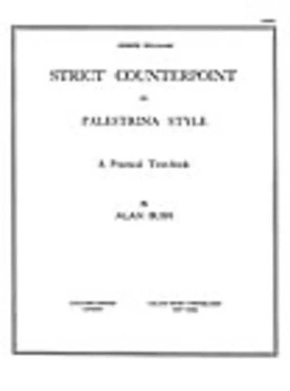Strict Counterpoint In The Palestrina Style