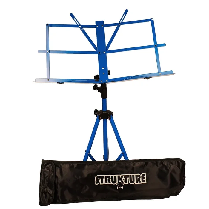 STRUKTURE SMS1XBL Blue Folding Music Stand w/ Bag