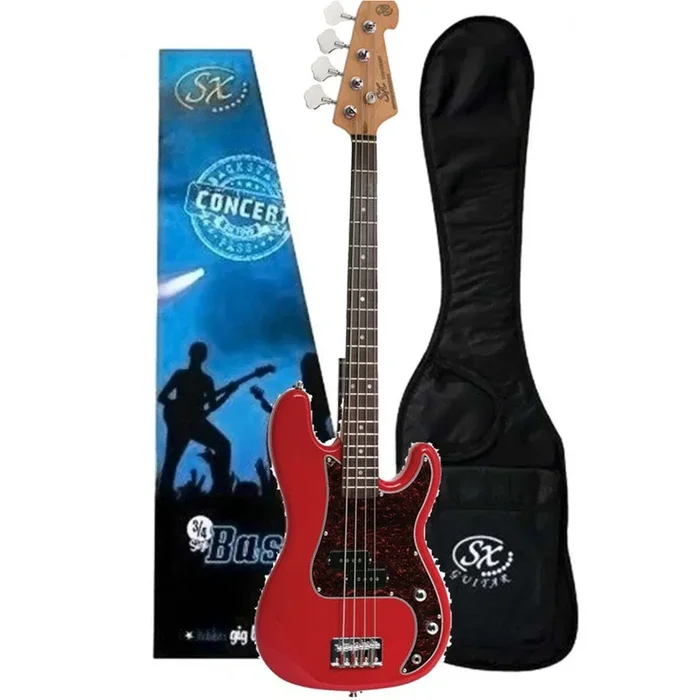 SX Bass Guitar Short Scale 3/4 Size 30inch Fiesta Red – VEP34FR