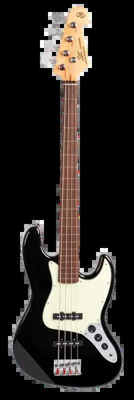 SX VEJ62FB Fretless J Bass in Black