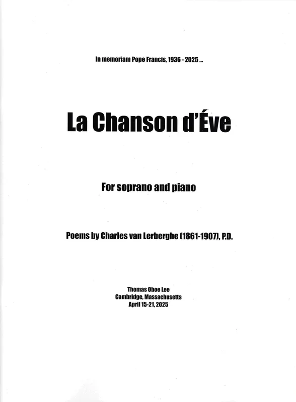 T.O. Lee: La Chanson d’Éve