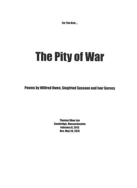 T.O. Lee: The Pity of War