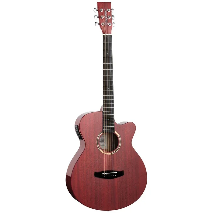 Tanglewood Discovery Super Folk C/E Guitar Transparent Red Gloss TDBTSFCETRG