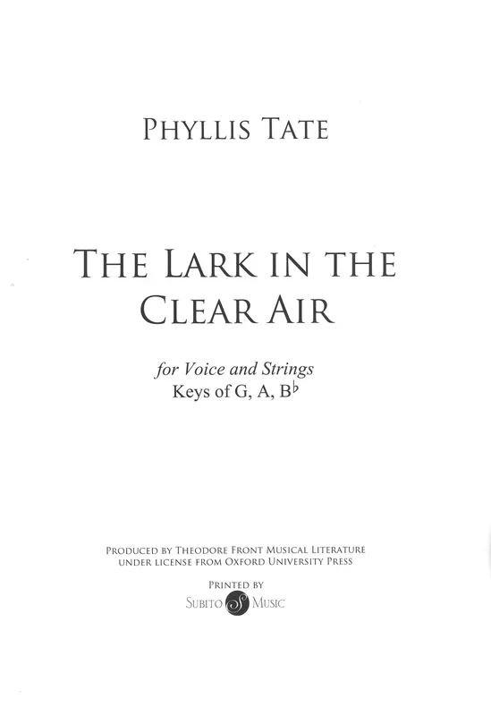 Tate: The Lark in the Clear Air