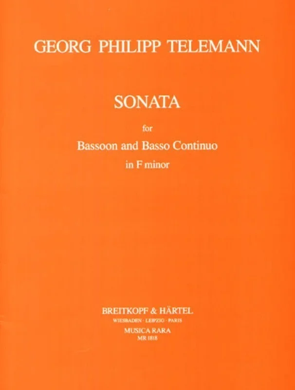Telemann – Sonata In F Minor Bassoon/Piano (Softcover Book)