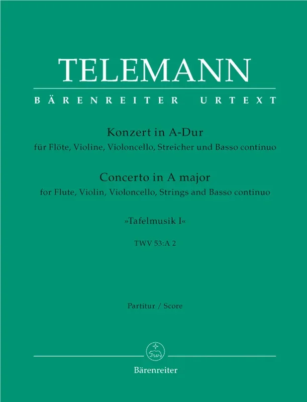 Telemann: Concerto in A for Flute, Violin, Strings & Basso Continuo – Full Score