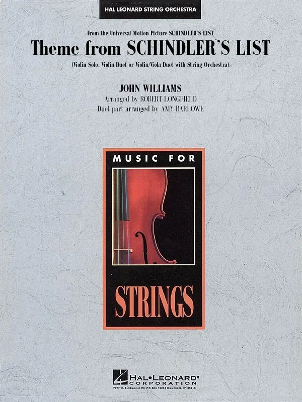 Theme From Schindlers List So3-4 (Music Score/Parts)