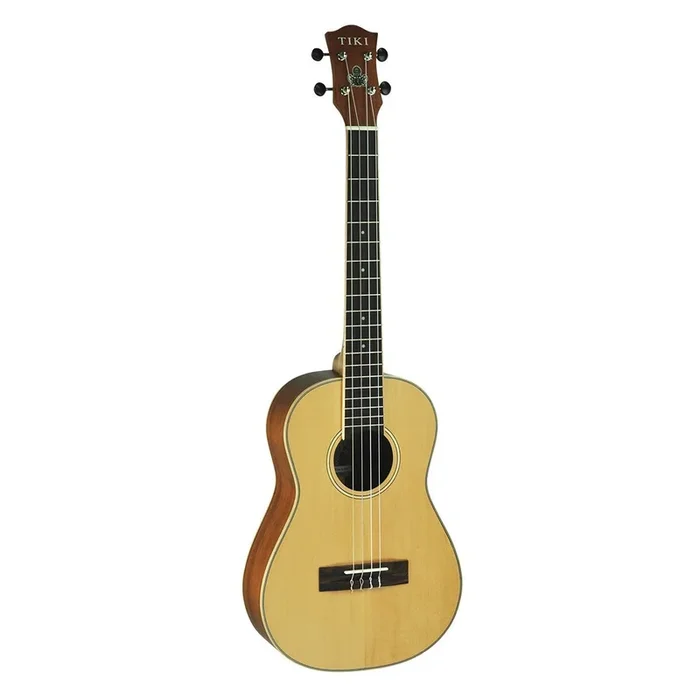 Tiki ‘6 Series’ Spruce Solid Top Baritone Ukulele with Hard Case (Natural Satin)