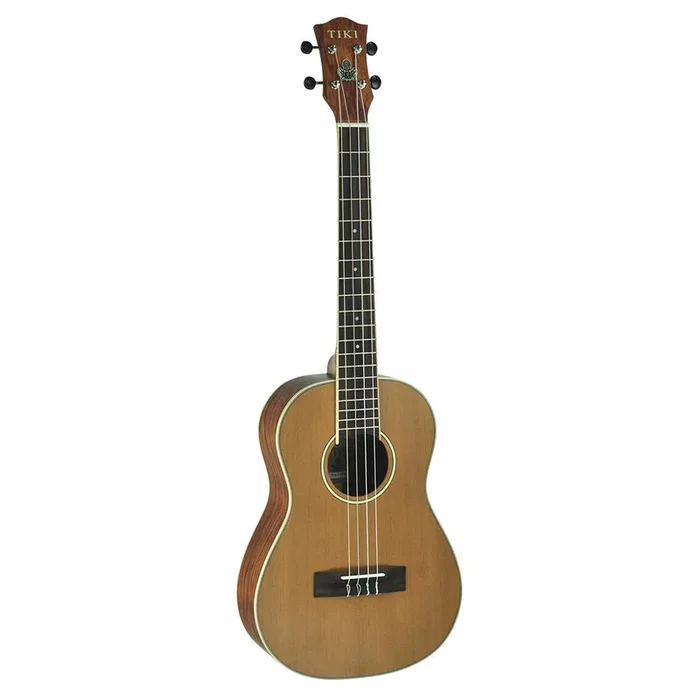 Tiki ‘7 Series’ Cedar Solid Top Baritone Ukulele with Hard Case (Natural Satin)