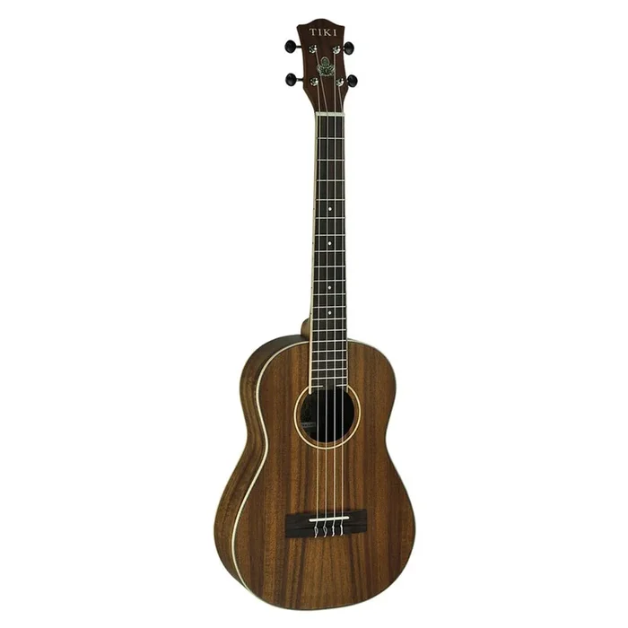 Tiki ‘9 Series’ Koa Solid Top Baritone Ukulele with Hard Case (Natural Satin)