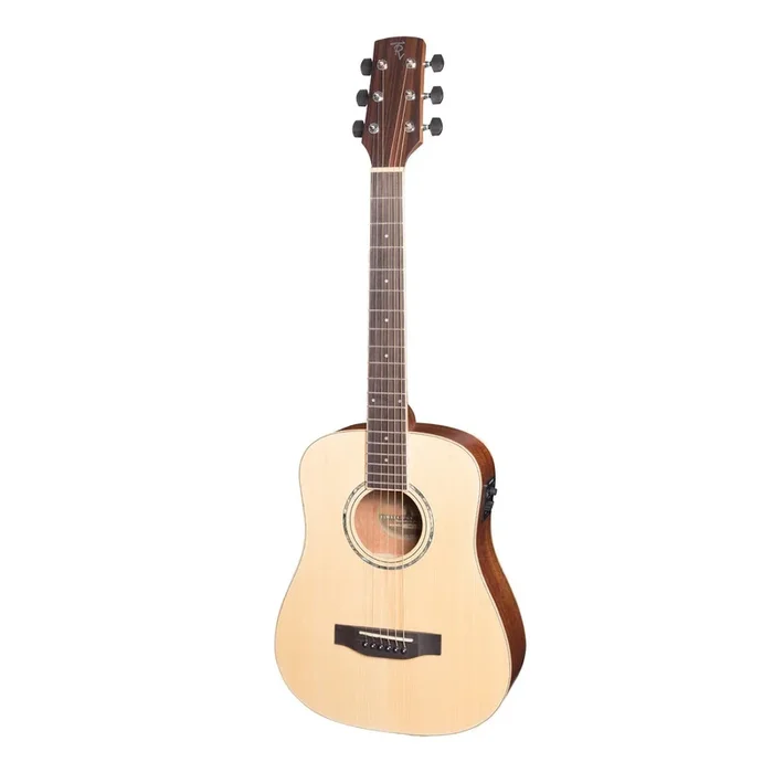 Timberidge ‘1 Series’ Left Handed Spruce Solid Top Traveller Mini Acoustic-Electric Guitar (Natural Satin)