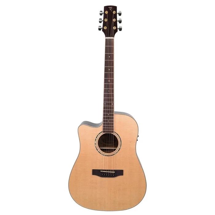 Timberidge ‘3 Series’ Left Handed Spruce Solid Top Acoustic-Electric Dreadnought Cutaway Guitar (Natural Gloss)