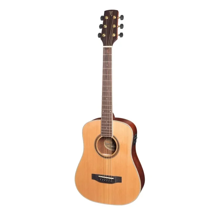 Timberidge ‘4 Series’ Left Handed Cedar Solid Top Traveller Mini Acoustic-Electric Guitar (Natural Satin)