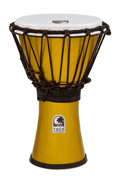 Toca Freestyle Colorsound Series Djembe 7″ in Metallic Yellow