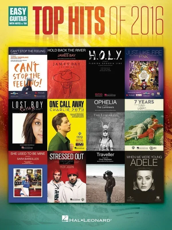 Top Hits Of 2016 Easy Guitar Notes and TAB (Softcover Book)